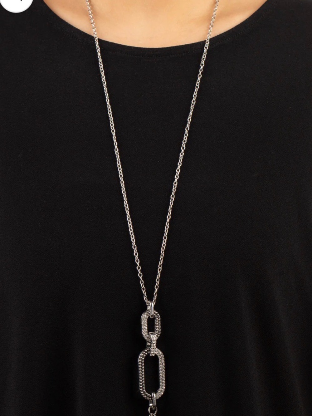 OVAL-Statement of the Year - white - Paparazzi LANYARD necklace